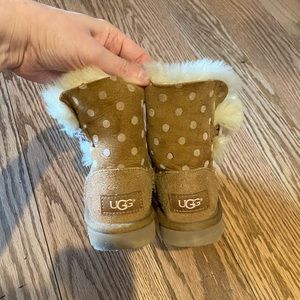Girl UGG Bailey button polka dot boots